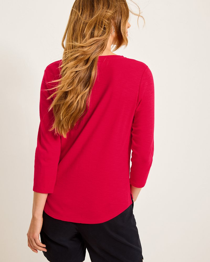 Ashby Isles Scoop-Neck 3/4-Sleeve T-Shirt