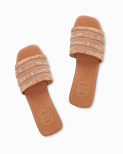 André Assous Kaila Cork & Mesh Sandals