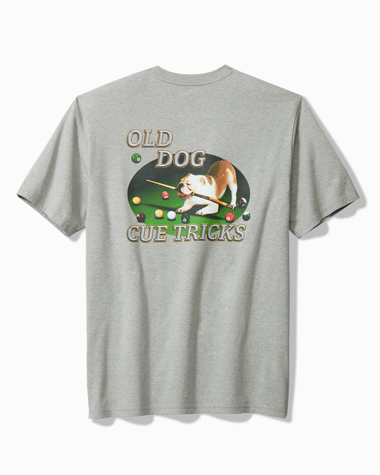 Big & Tall Old Dog, Cue Tricks Graphic Pocket T-Shirt