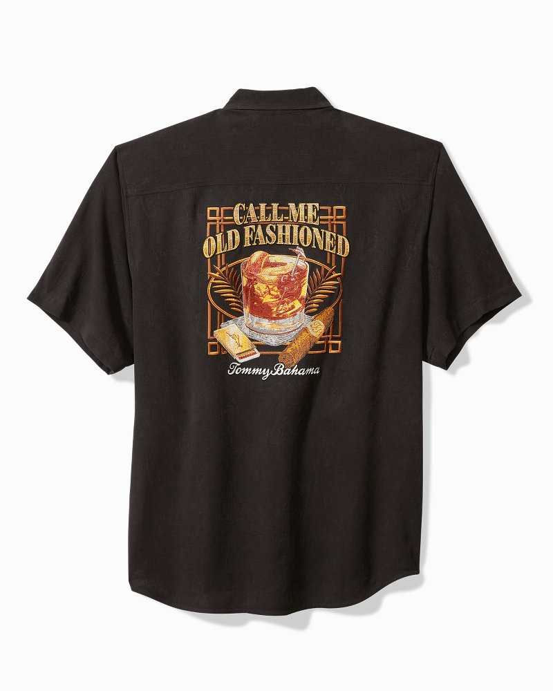Big & Tall Call Me Old Fashioned Silk Camp Shirt