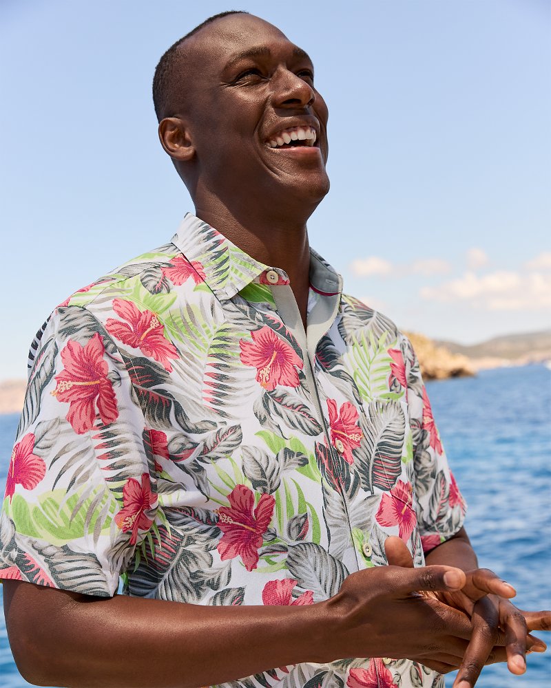 Big & Tall Coconut Point Hibiscus Shores IslandZone® Camp Shirt