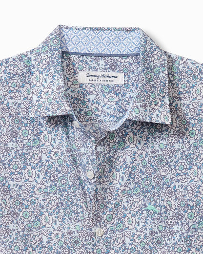 Big & Tall Sarasota Stretch Blue Flora IslandZone® Shirt