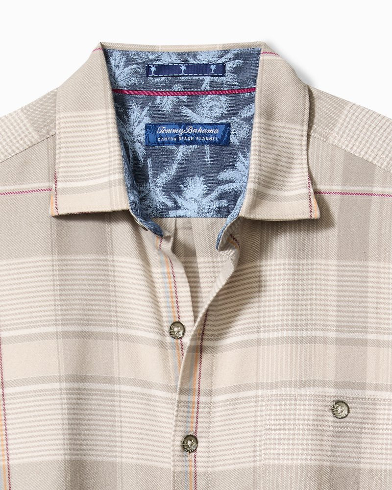 Big & Tall Canyon Beach Pebble Cay Plaid Stretch Flannel Shirt