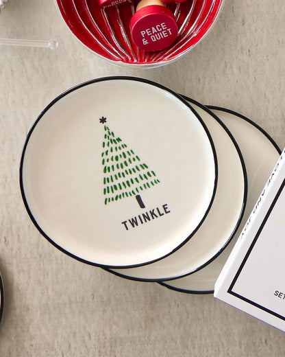 Holiday Tree Appetizer Plates—Set of 4
