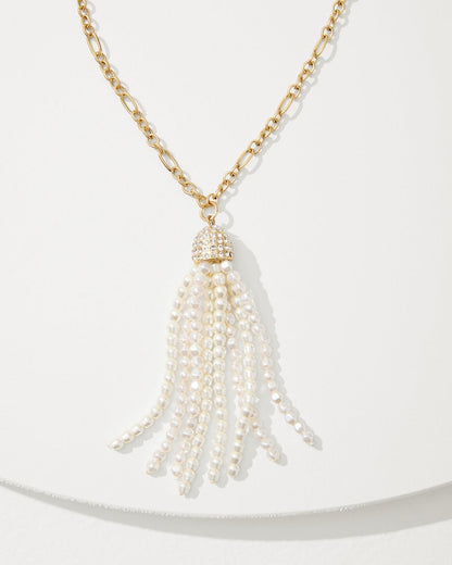 Tidal Treasure Pearl Tassel Necklace