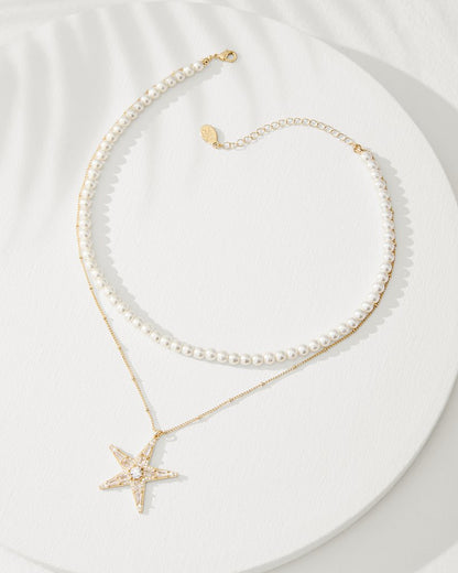 Moments in Paradise Star Layered Pearl Necklace