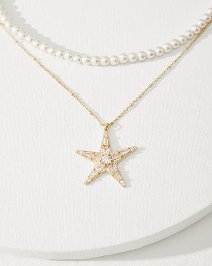 Moments in Paradise Star Layered Pearl Necklace