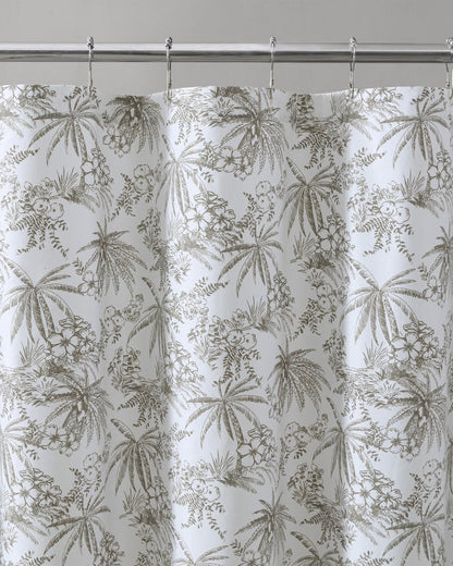 Pen and Ink Bahama Brown Palm Shower Curtain