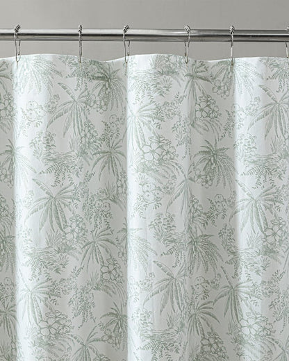 Pen and Ink Spring Green Palm Shower Curtain