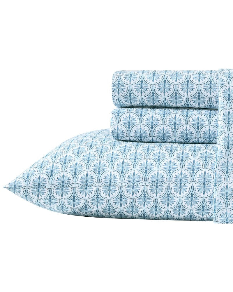 Coastal Batik Blue 4-Piece King Sheet Set