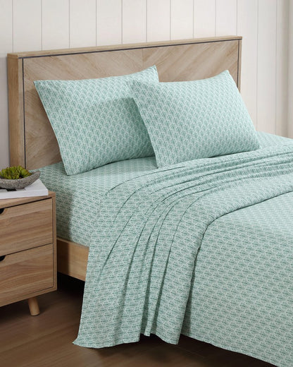 Coastal Batik Green 4-Piece King Sheet Set
