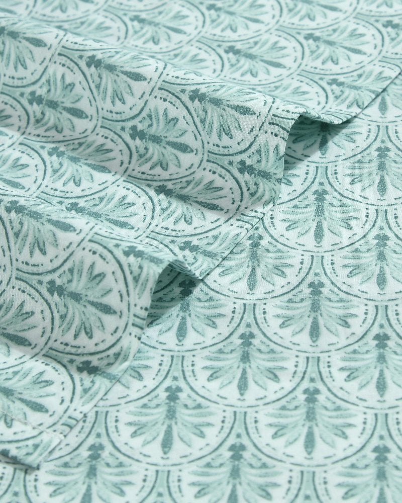 Coastal Batik Green 4-Piece King Sheet Set