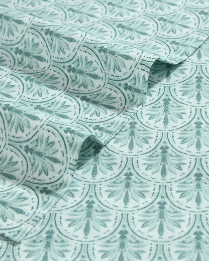 Coastal Batik Green 4-Piece King Sheet Set