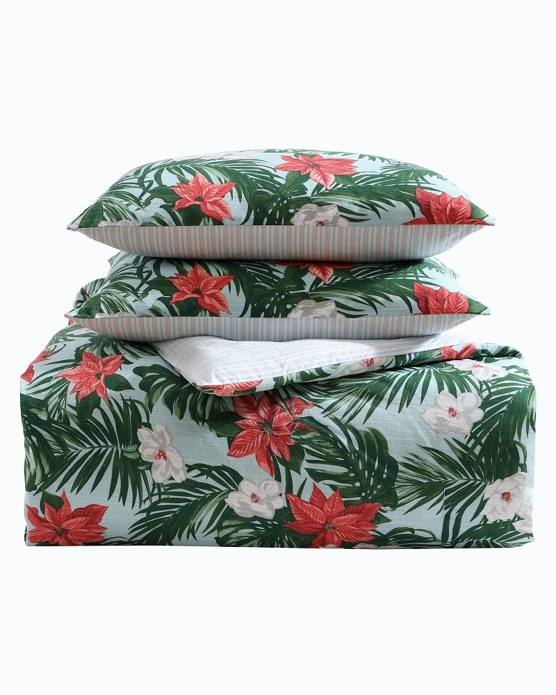 Festive Palms Reversible Full/Queen 3-Piece Comforter Set
