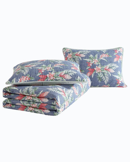 Floral Enchantment Reversible 3-Piece Full/Queen Quilt Set