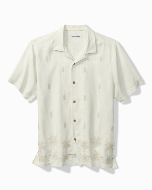 Pina Palms Embroidered Silk Camp Shirt