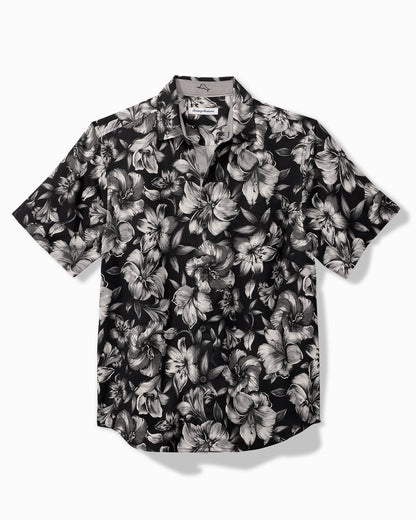 Hibiscus Hideaway Silk Camp Shirt