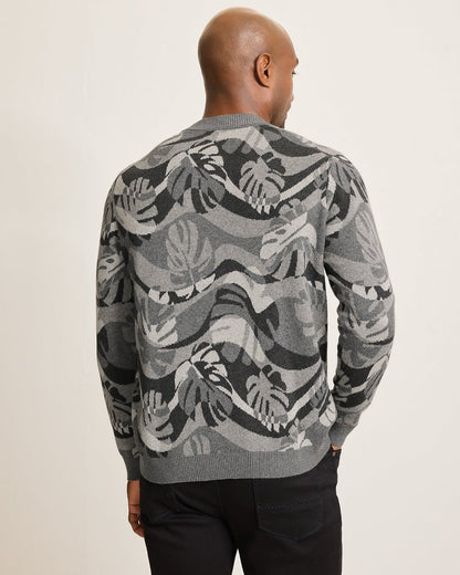Monstera Camouflage Crew Sweater