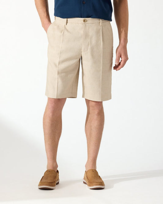 Latigo Beach Linen-Blend Pleated 10-Inch Shorts