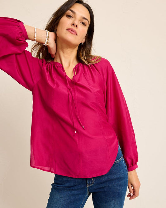 Agua Amara Seamed Peasant Top
