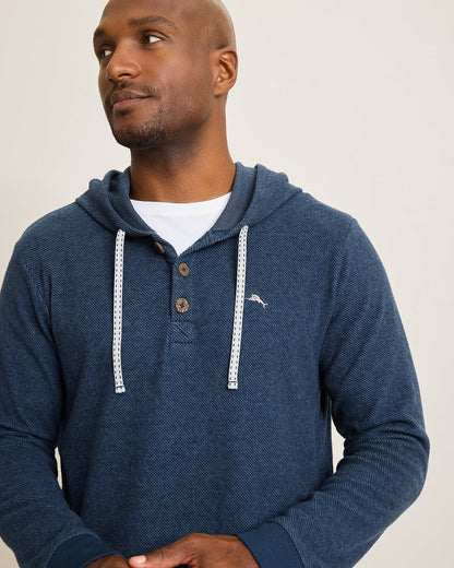 Textured Twill Stripe Hoodie