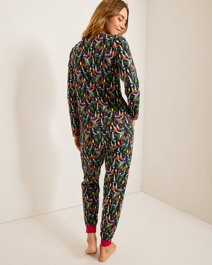 Holiday Parrot V-Neck & Pants Family Pajama Set