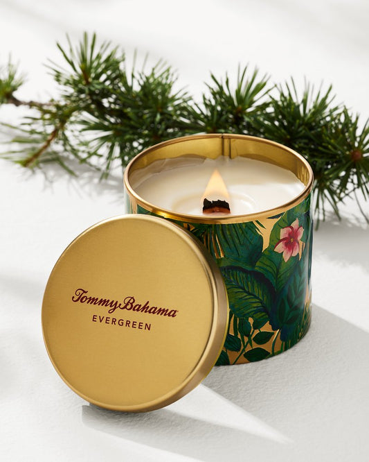 Evergreen 10.6-oz. Floral Embossed Candle Tin