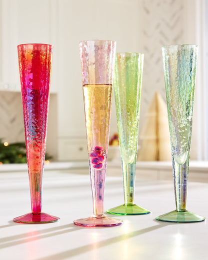 Luster Champagne Glasses — Set of 4