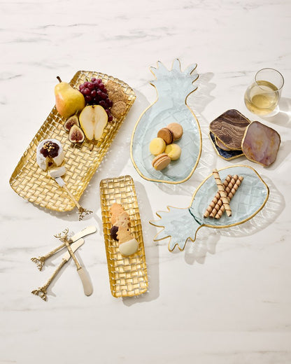 Braided Glass Serving Trays — Set of 2