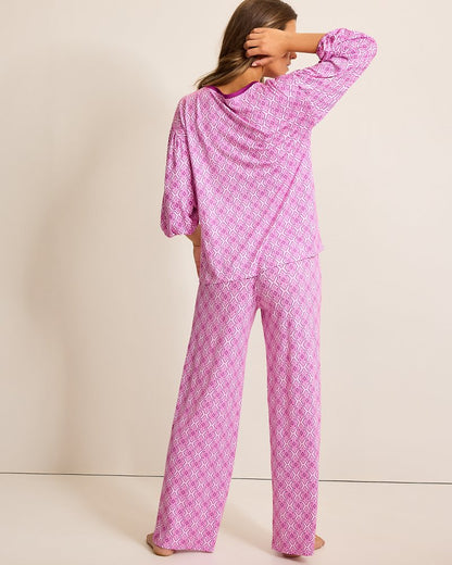 Jersey 3/4-Sleeve & Pants Pajama Set